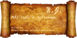 Mátyás Julianna névjegykártya